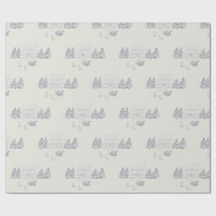 Gezellig New England Kersthuis (Kleine Schaal) Cadeaupapier
