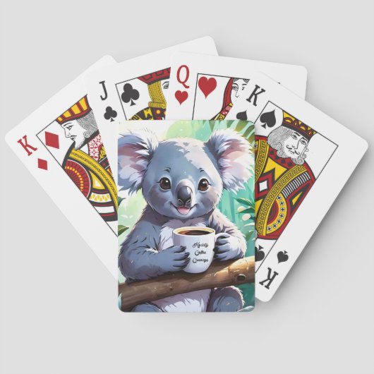 Gezellig Oerwoud Koala Coffee Pokerkaarten (Achterkant)