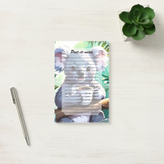 Gezellig Oerwoud Koala Coffee Post-it® Notes (Kantoor)