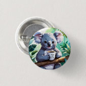Gezellig Oerwoud Koala Coffee Ronde Button 3,2 Cm (Voorkant /achterkant)