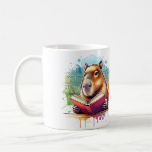 Gezellig Omhoog in de Bibliotheek met Capybara Rea Koffiemok
