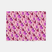 Gezellig onder een blos "Weiland van harten" Fleece Deken (Voorkant (Horizontaal))