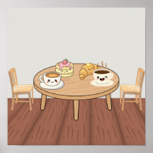 Gezellig Ontbijt Café Poster | Koffie, Pannenkoeke