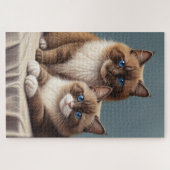 Gezellig paar Ragdoll Cats Fluffy Pet Art Legpuzzel (Horizontaal)