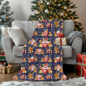 Gezellig peperkoek en warme cacao kerst fleece deken