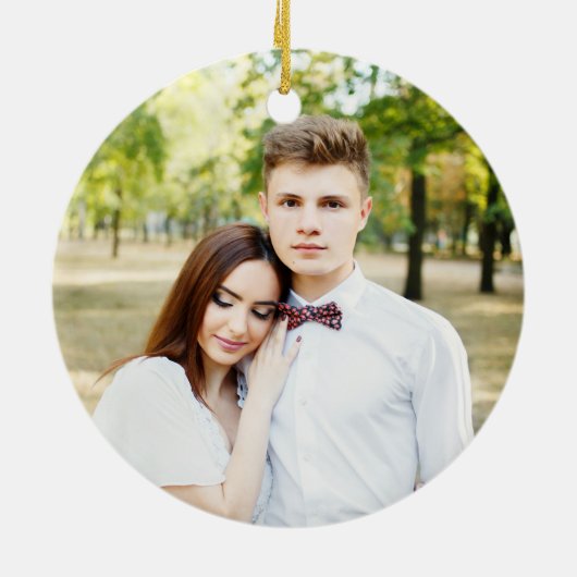 Gezellig Plaid | Groen en zwart Buffalo Plaid Foto Keramisch Ornament (Achterkant)