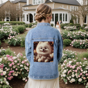 Gezellig Pommerse in Trui met Hete Cacao Denim Jacket