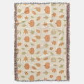 Gezellig Pompoen Spice Herfst Naadloos Patroon Deken (Voorkant Verticaal)
