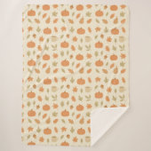 Gezellig Pompoen Spice Herfst Naadloos Patroon Sherpa Deken (Voorkant)