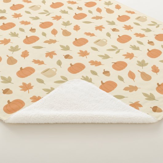 Gezellig Pompoen Spice Herfst Naadloos Patroon Sherpa Deken (3/4)