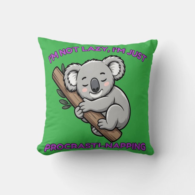 Gezellig Procrasti-napping Koala Beer Kussen (Voorkant)
