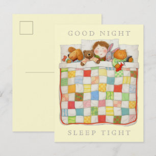 GEZELLIG QUILT Briefkaart / Geel