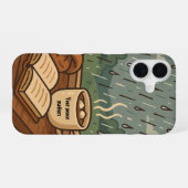 Gezellig regenachtig raam 'Your Peace Matters' iPhone 16 Hoesje (Achterkant horizontaal)