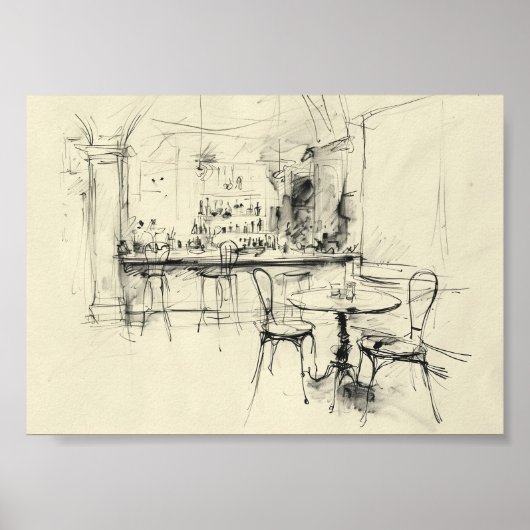 Gezellig Restaurant Interieur Poster (Voorkant)