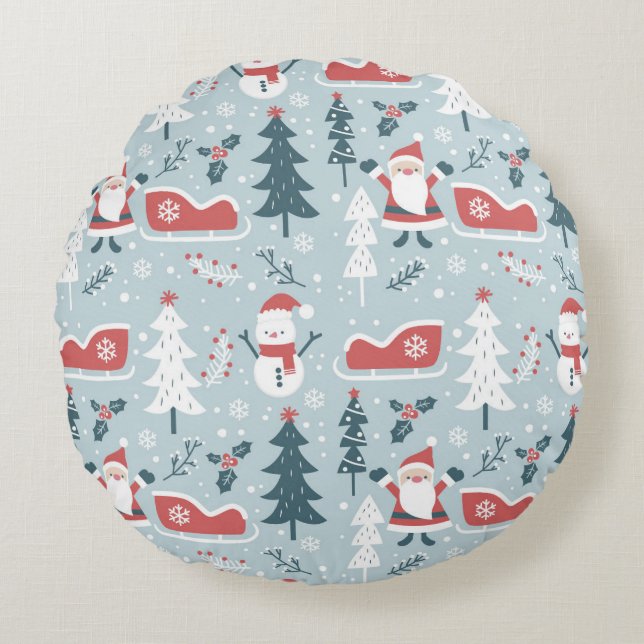 Gezellig rond kerstkussen kussen (Voorkant)