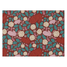 Gezellig rood Blauwgroen vintage kerstpatroon Tafelkleed