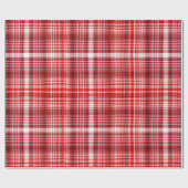 Gezellig rood en wit geruite flanel patroon cadeaupapier (Vlak)