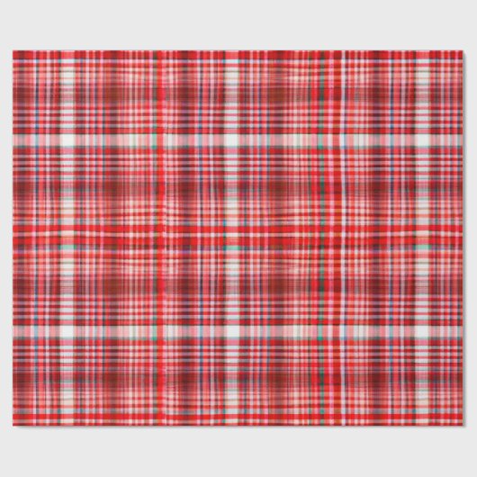 Gezellig rood en wit geruite flanel patroon cadeaupapier (Vlak)