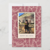 Gezellig Roze Bloemenpatroon Vakantie Feestdagenkaart (Voorkant)