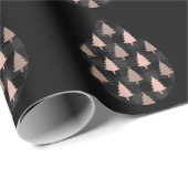 Gezellig Roze en Zwart Vrolijk Kerstboom Gift Cadeaupapier (Rol Hoek)