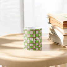 Gezellig rustiek groen bruin geblokt plakpatroon