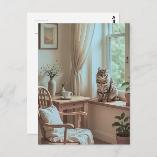 Gezellig Scandinavisch raam Nook – Minimalistisch Briefkaart (Voorkant / Achterkant)