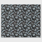 Gezellig Scandinavisch Woodland Blue Fox Kerstmis Cadeaupapier (Vlak)