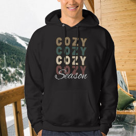 Gezellig Seizoen Boho Gekleurde Herhaal Typografie Hoodie