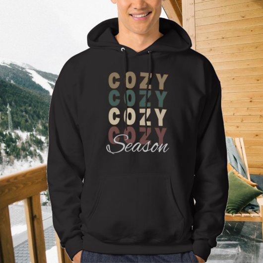 Gezellig Seizoen Boho Gekleurde Herhaal Typografie Hoodie