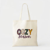 Gezellig seizoen doodle letters canvas tas (Voorkant)