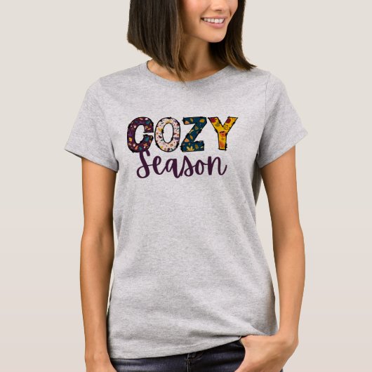 Gezellig seizoen doodle letters T-shirt (Voorkant)