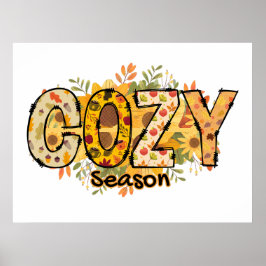 Gezellig Seizoen Floral Poster