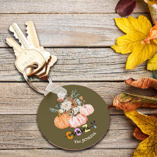 Gezellig Seizoen Oogst Bloemen Personaliseer Naam Sleutelhanger