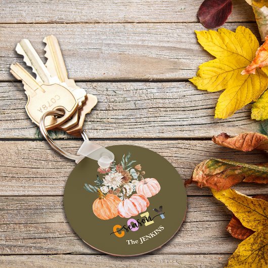 Gezellig Seizoen Oogst Bloemen Personaliseer Naam Sleutelhanger