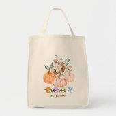 Gezellig Seizoen Oogst Bloemen Personaliseer Naam Tote Bag (Voorkant)