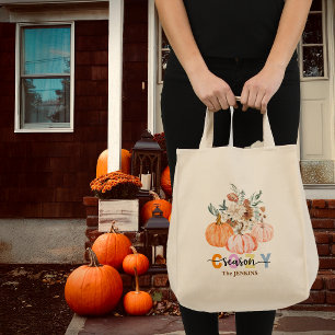 Gezellig Seizoen Oogst Bloemen Personaliseer Naam Tote Bag