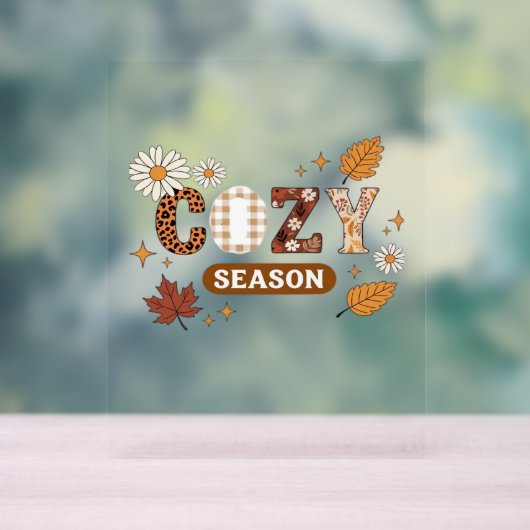 Gezellig seizoen oversized T-shirt Acryl Bord (Neutraal)