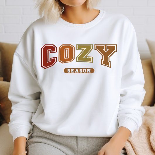 Gezellig Seizoen Trendy Herfst Varsity Sweatshirt