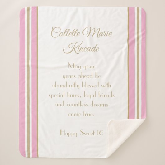 Gezellig Sherpa cadeau! Unieke Sweet 16 deken (Voorkant)