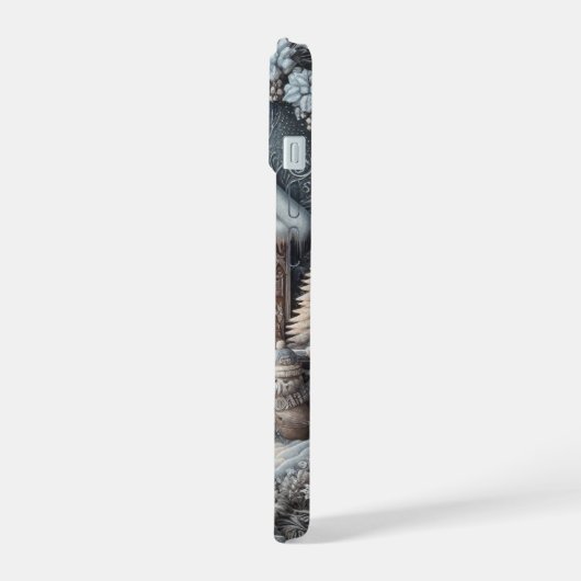 Gezellig Snowy House, Bank, Deken, Geschenken, Sne iPhone 15 Case (Linkerkant)