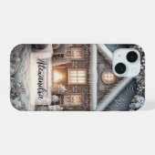 Gezellig Snowy House, Bank, Deken, Geschenken, Sne iPhone 15 Case (Achterkant horizontaal)