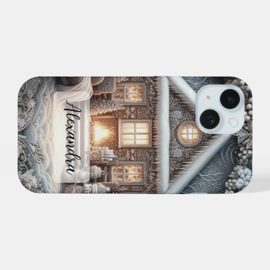 Gezellig Snowy House, Bank, Deken, Geschenken, Sne iPhone 15 Case (Achterkant horizontaal)