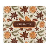 Gezellig Spice Design – Aangepaste naam Snijplank (Voorkant)