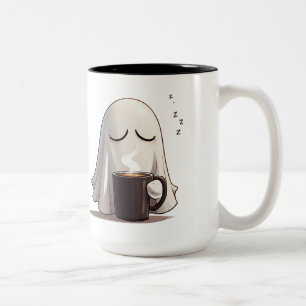 Gezellig spookje met koffie bij zonsopgang ☕ tweekleurige koffiemok