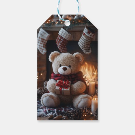 Gezellig Teddy Bear Holiday Design Cadeaulabel (Achterkant)