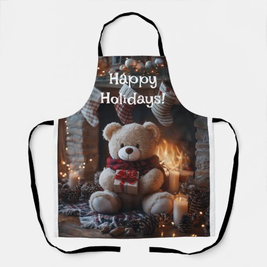 Gezellig Teddy Bear Holiday Design Schort (Voorkant)