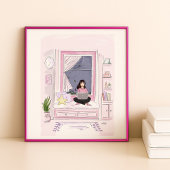 Gezellig thuis, mode illustratie, poster