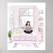 Gezellig thuis, mode illustratie, poster (Voorkant)