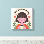 gezellig thuis muurprint kunst canvas afdruk (Insitu (Houten vloer))