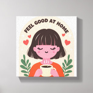 gezellig thuis muurprint kunst canvas afdruk